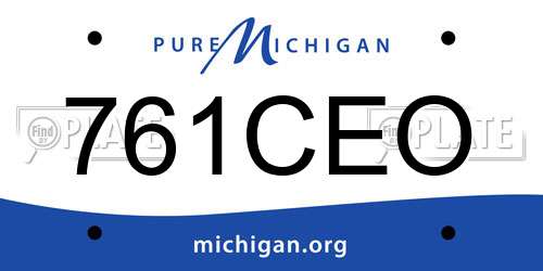761CEO Michigan License Plate
