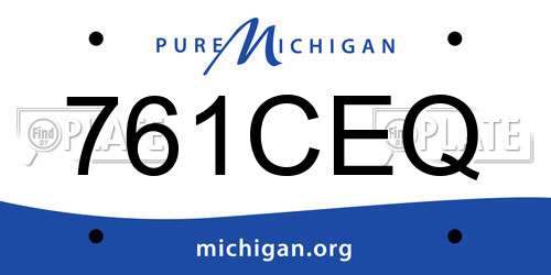 761CEQ Michigan License Plate