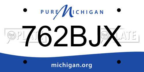 762BJX Michigan License Plate
