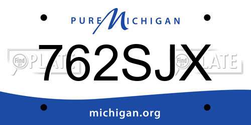 762SJX Michigan License Plate