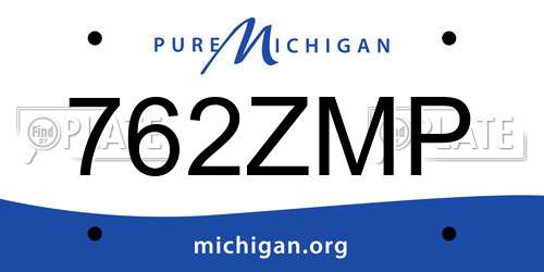 762ZMP Michigan License Plate