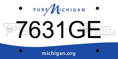 7631GE Michigan License Plate