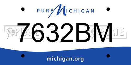 7632BM Michigan License Plate