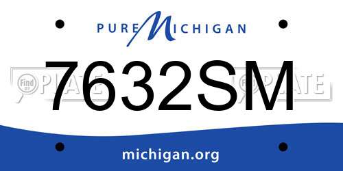 7632SM Michigan License Plate
