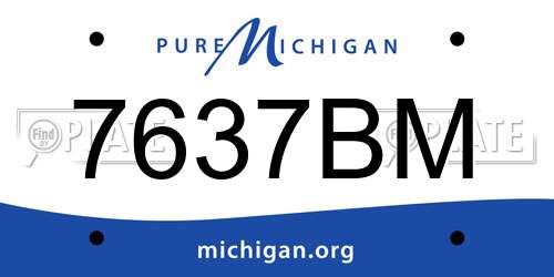 7637BM Michigan License Plate