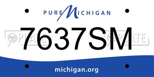 7637SM Michigan License Plate