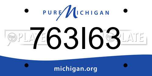 763I63 Michigan License Plate