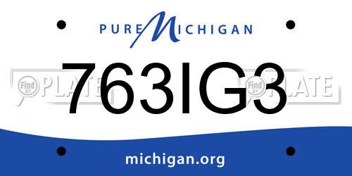 763IG3 Michigan License Plate