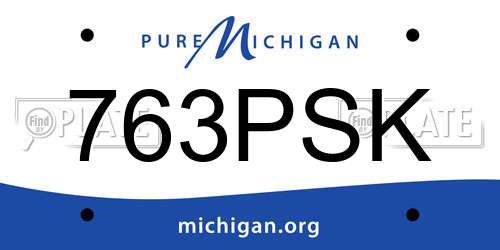 763PSK Michigan License Plate