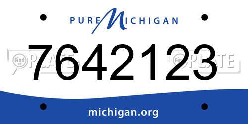 7642123 Michigan License Plate