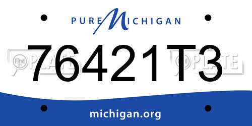 76421T3 Michigan License Plate