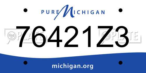 76421Z3 Michigan License Plate