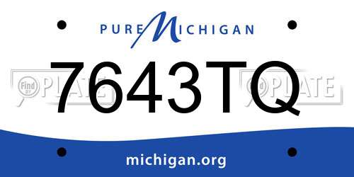 7643TQ Michigan License Plate