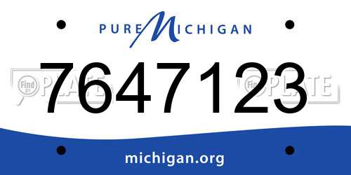 7647123 Michigan License Plate
