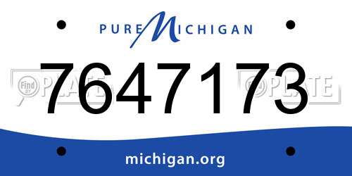 7647173 Michigan License Plate