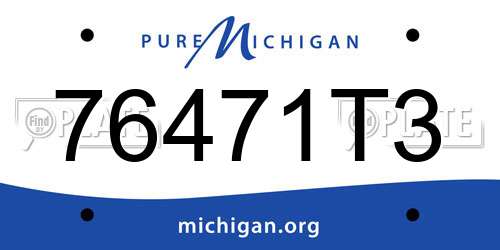 76471T3 Michigan License Plate