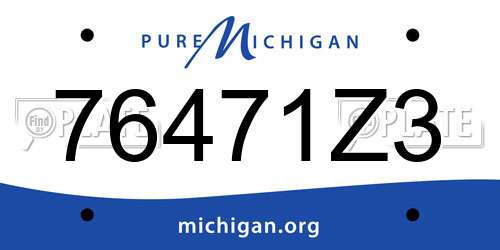 76471Z3 Michigan License Plate