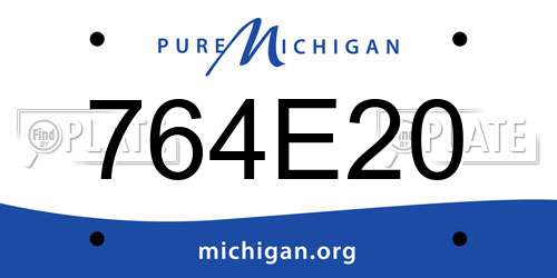 764E20 Michigan License Plate