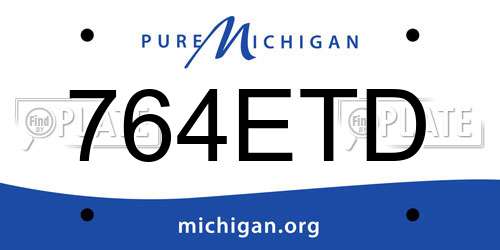 764ETD Michigan License Plate
