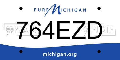 764EZD Michigan License Plate