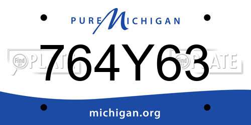764Y63 Michigan License Plate