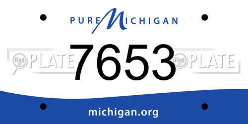 7653 Michigan License Plate