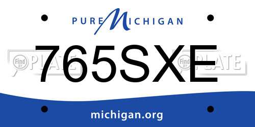 765SXE Michigan License Plate