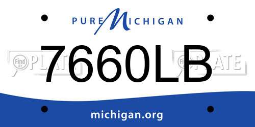 7660LB Michigan License Plate