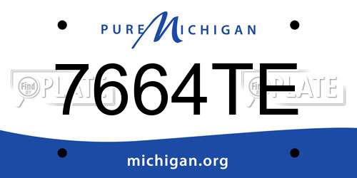 7664TE Michigan License Plate