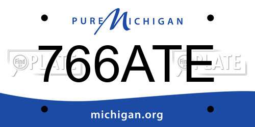 766ATE Michigan License Plate
