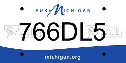 766DL5 Michigan License Plate