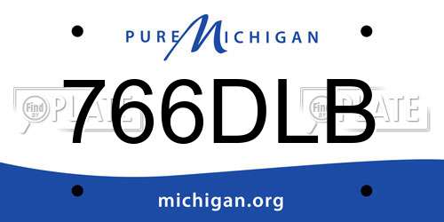 766DLB Michigan License Plate