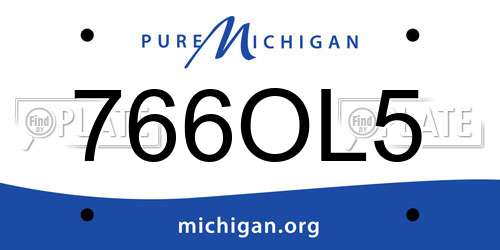766OL5 Michigan License Plate