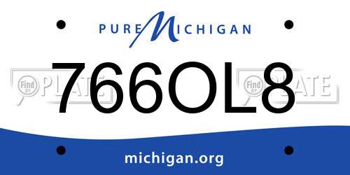 766OL8 Michigan License Plate