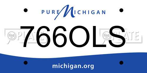 766OLS Michigan License Plate