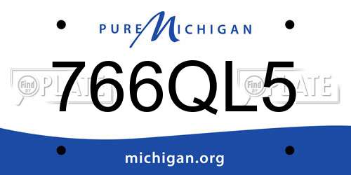 766QL5 Michigan License Plate