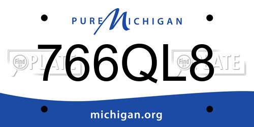 766QL8 Michigan License Plate