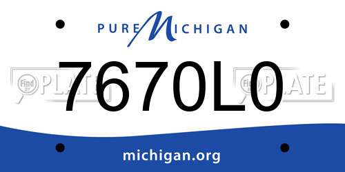 7670L0 Michigan License Plate