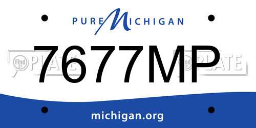7677MP Michigan License Plate