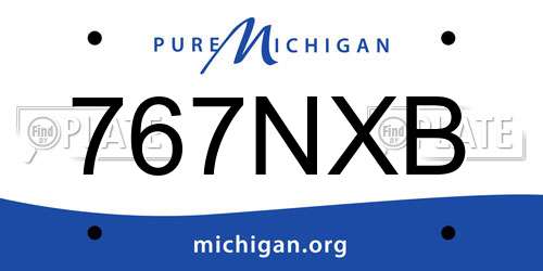 767NXB Michigan License Plate