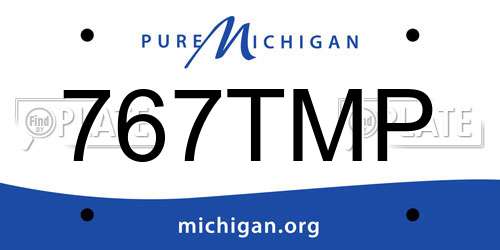 767TMP Michigan License Plate