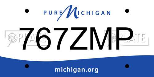 767ZMP Michigan License Plate