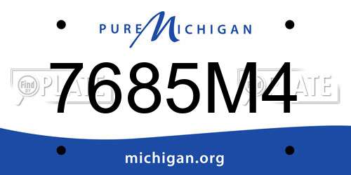 7685M4 Michigan License Plate