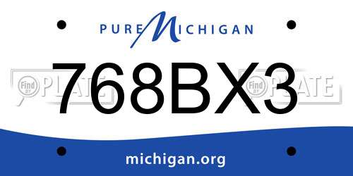 768BX3 Michigan License Plate