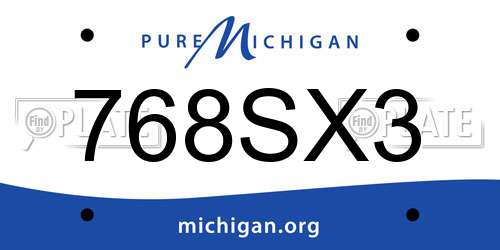 768SX3 Michigan License Plate