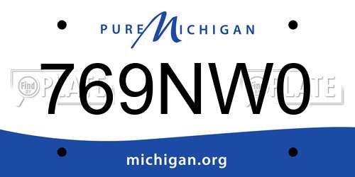 769NW0 Michigan License Plate