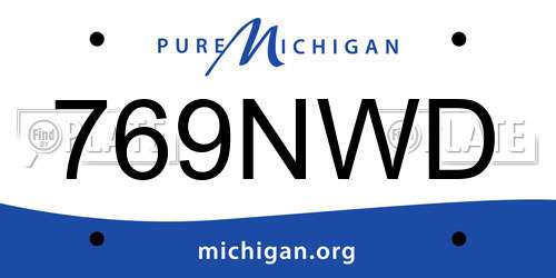 769NWD Michigan License Plate