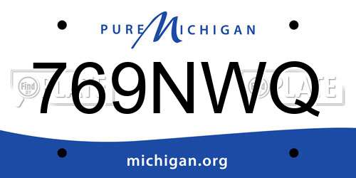 769NWQ Michigan License Plate