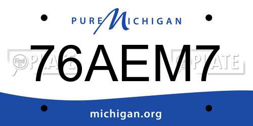 76AEM7 Michigan License Plate