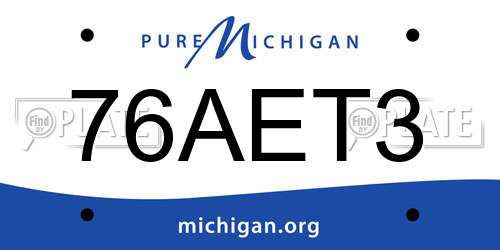 76AET3 Michigan License Plate